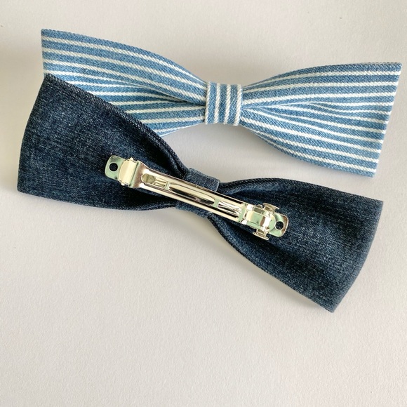Stylish Denim Hairbows - Picture 2 of 6